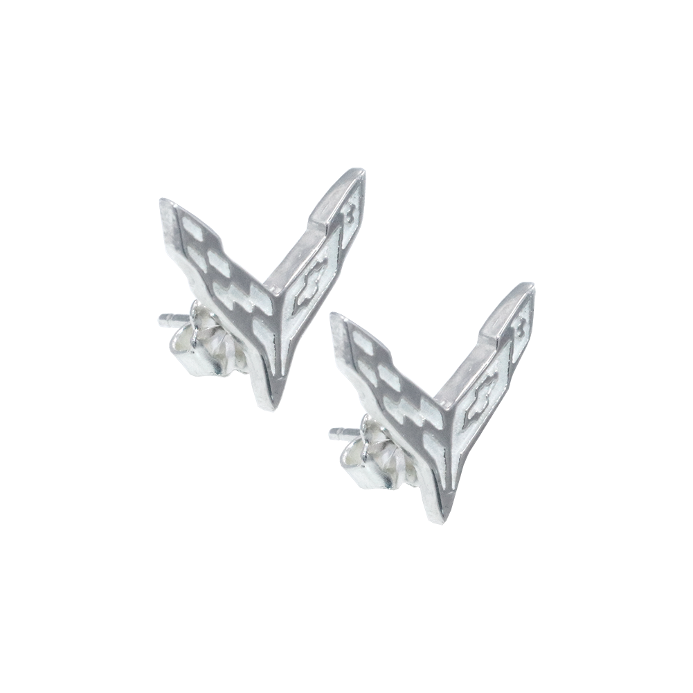 C8 Corvette Post Earrings : Sterling Silver