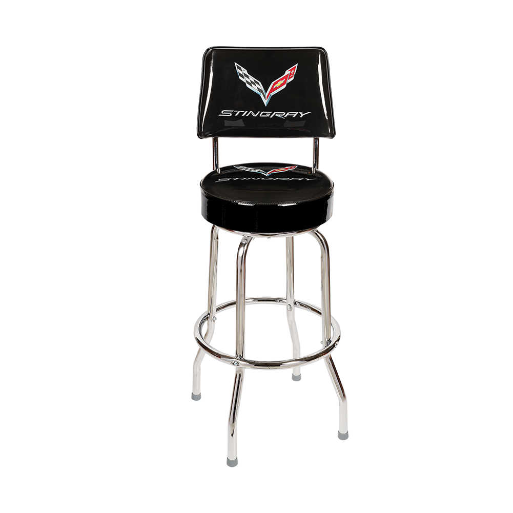 C7 Corvette Stingray Counter Stool w/Back Rest (Clearance)