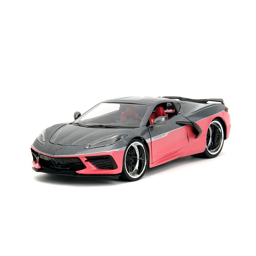 C8 Corvette Stingray Pink Slip Die Cast 1:24 - Grey/Light Pink