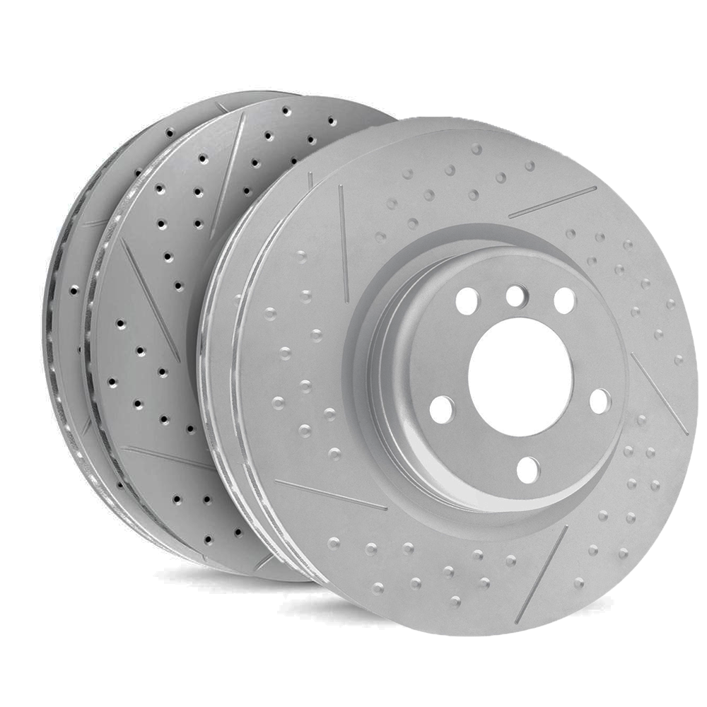 Corvette R1 High Carbon Alloy Geomet Series Dimpled & Slotted Rotors Set : 1997-2013 C5, C6