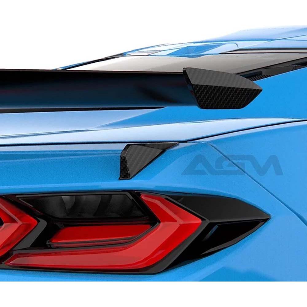 C8 Corvette AGM Corvette Spoiler Delete Fins Carbon Flash