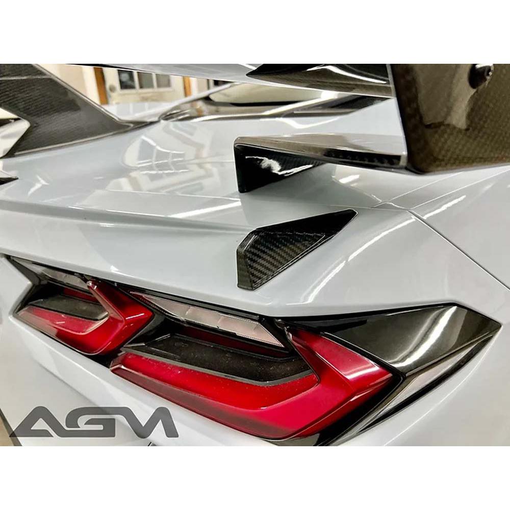 C8 Corvette AGM Corvette Spoiler Delete Fins Carbon Fiber