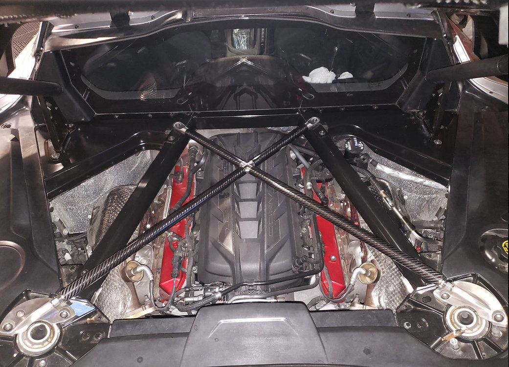 C8 Corvette Coupe Chassis Strut X Brace - Carbon Fiber : Stingray, E-Ray