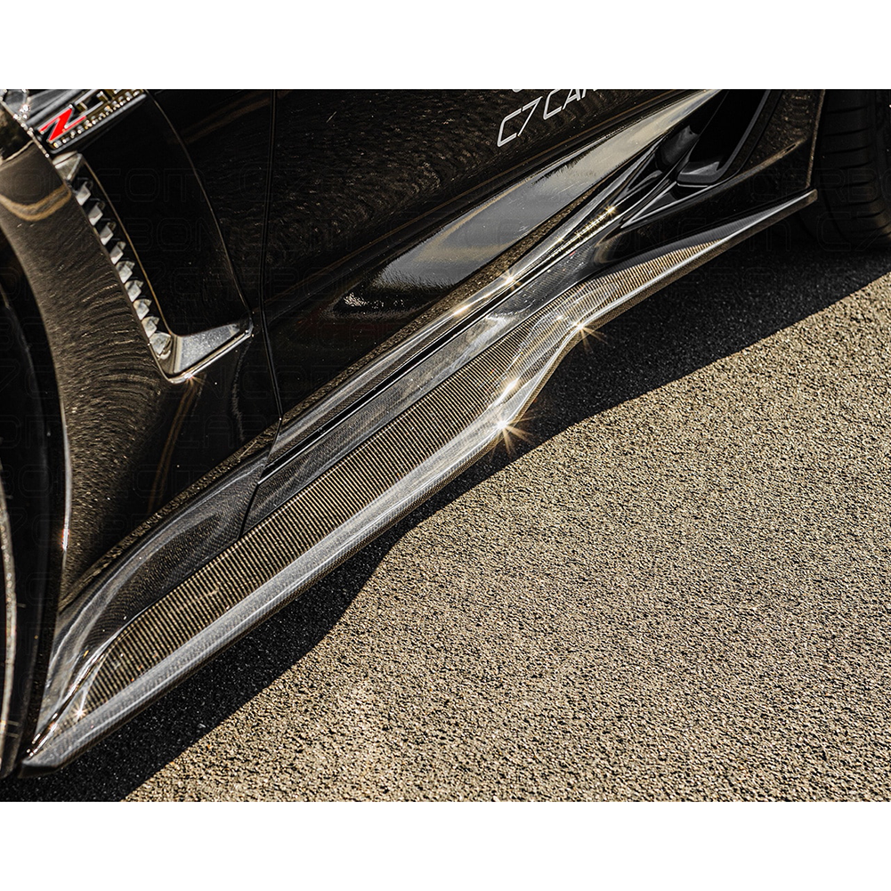 Corvette OEM Style Side Skirts - Carbon Fiber : C7 Z06, Grandsport