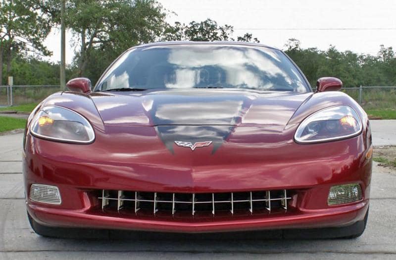 Corvette Front Lower Grille Retro Style - Polished Stainless Steel : 2005-2013 C6 Base