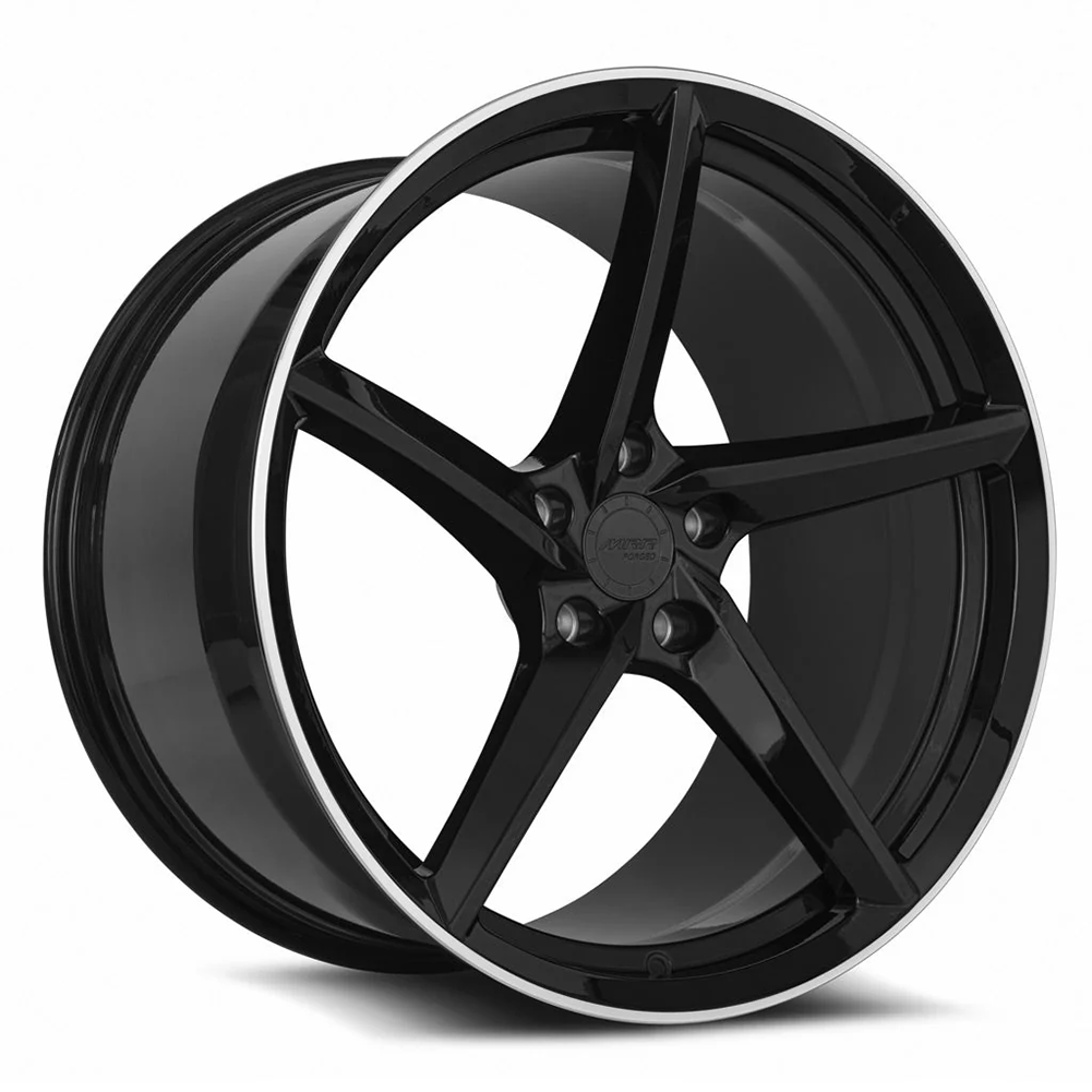 Corvette Wheels MRR F25 Forged : Gloss Black W/ Machined Lip