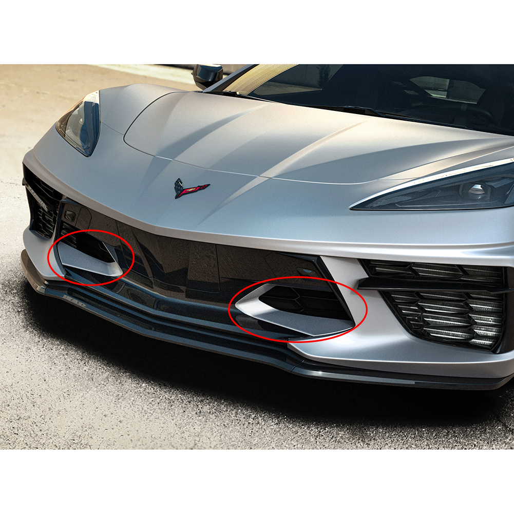 C8 Corvette Lower Front Grille Insert Kit - Satin Black  : Base, Z51