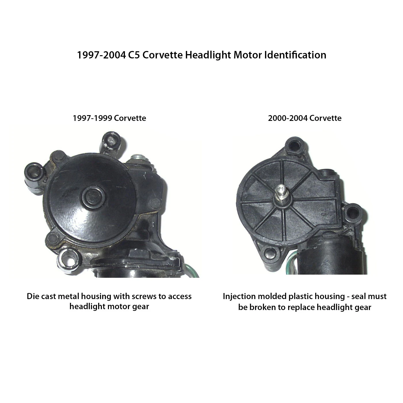 Corvette Headlight Motor - New : 1997-1999 C5 & Z06