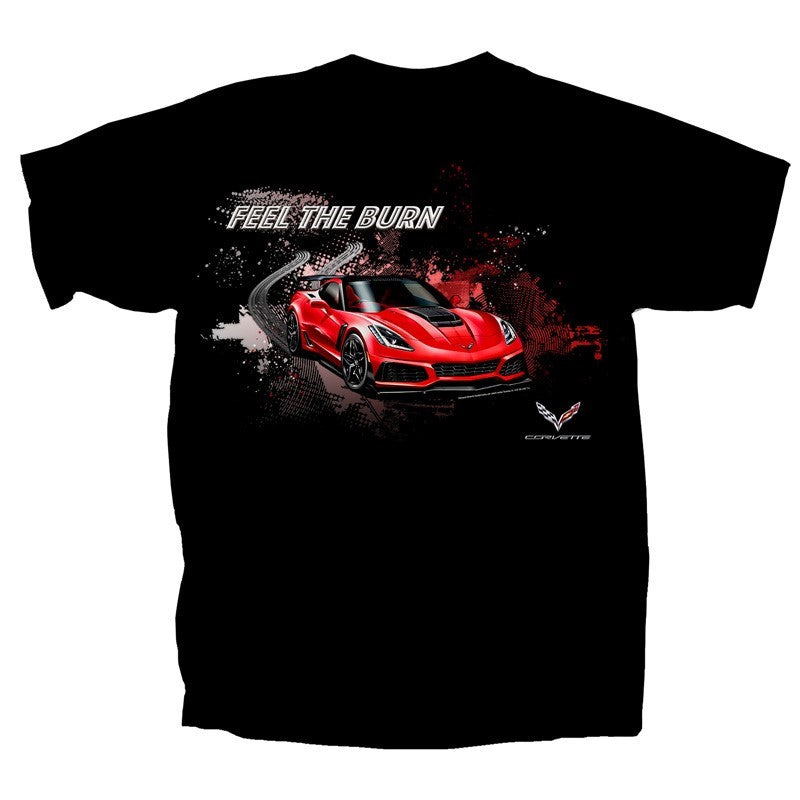Corvette Feel the Burn Tee Shirt - Black : C7 2019 ZR1