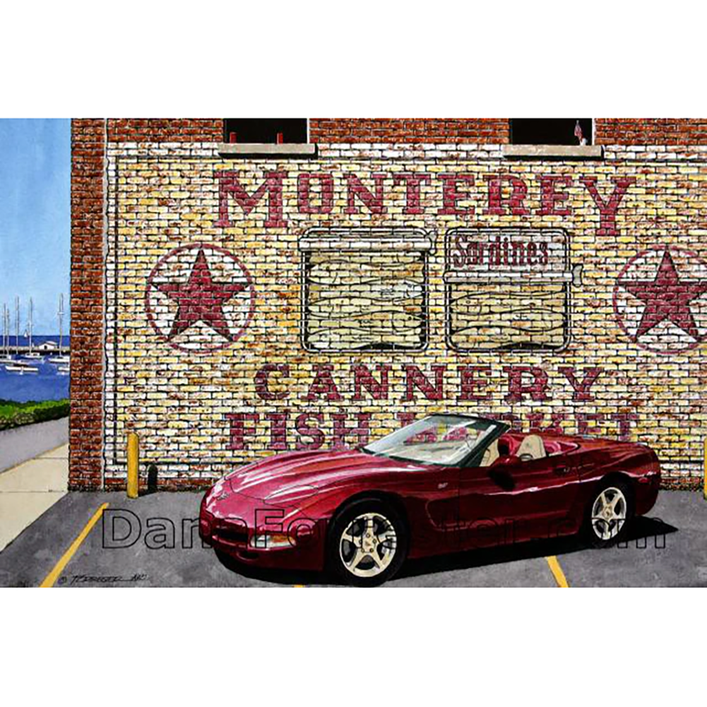 Dana Forrester Corvette Print "Monterey Roadster” - C5 Monterey Red