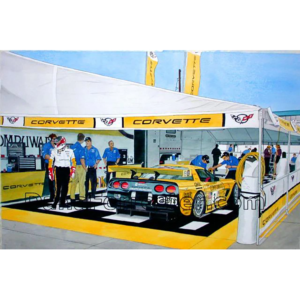 Dana Forrester Corvette Print "Sebring Hurricane” - C5R Yellow