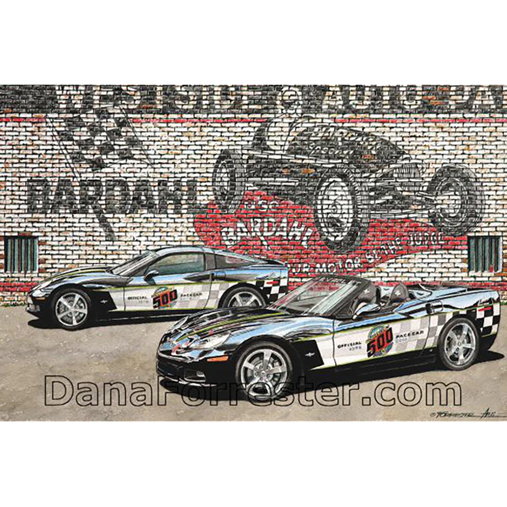 Dana Forrester Corvette Print "Westside Pace Cars” - C6 2008 Pace Cars