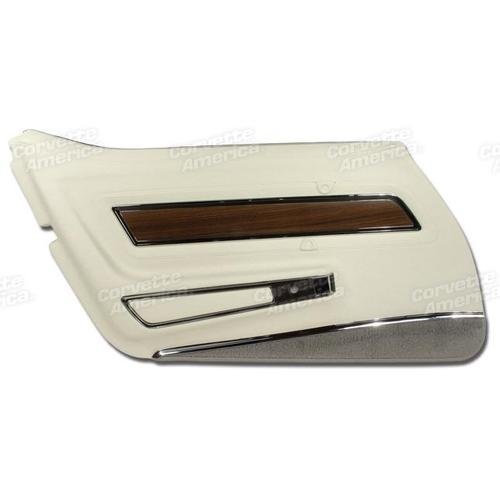 Corvette Door Panel. White With Smoke Carpet Deluxe LH: 1976