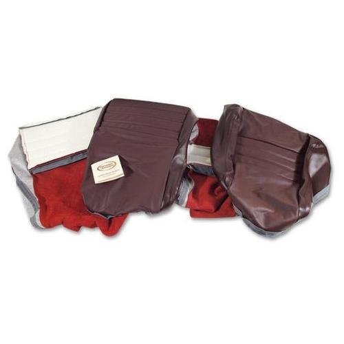 Corvette Leather Seat Covers. Claret Leather/Vinyl Original 2-Bolster: 1980