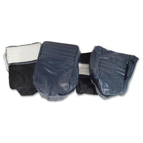 Corvette Leather Seat Covers. Dark Blue Leather/Vinyl Original 2-Bolster: 1982