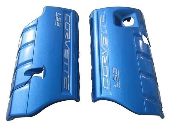 Corvette Fuel Rail Covers - Custom Painted with Colored Lettering : 2006-2013 Z06 LS7